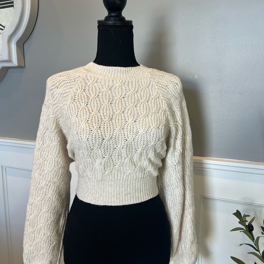 Forever 21 Cream Cable Knit Sweater